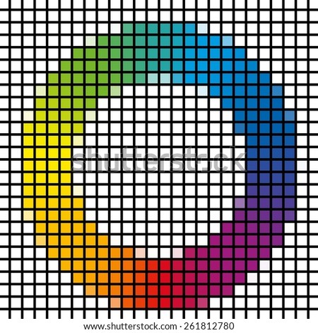 Mosaic of rainbow colors spectrum circle