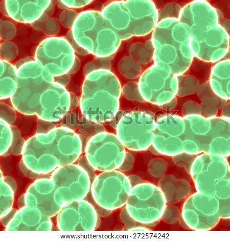 Dangerous green bacterias or virus spheres in blood