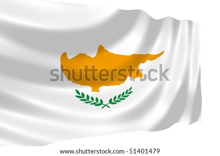 Illustration of Cyprus flag waving in the wind