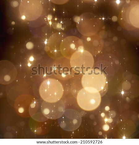 Christmas golden sparkle background with blured lights
