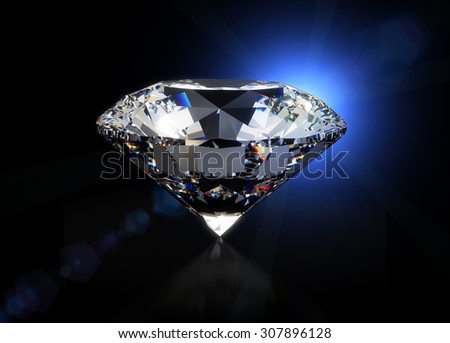 Big diamond on black background