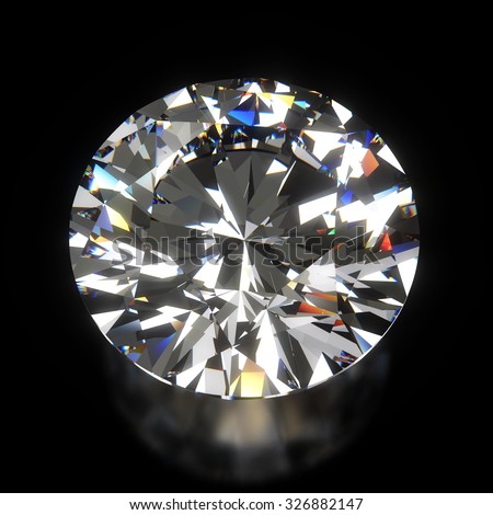 Round Diamond isolated with clipping path