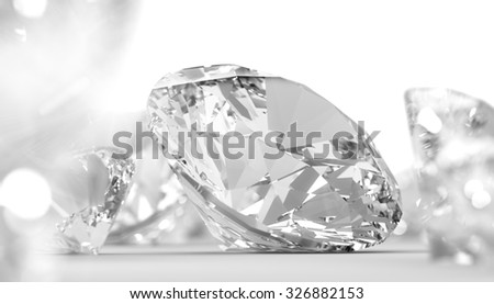 Round diamonds jewelry bright closeup