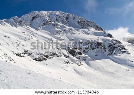 Skiing Blackcomb Peak in the winter month
