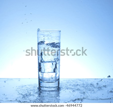 Water spilling from a glass of water