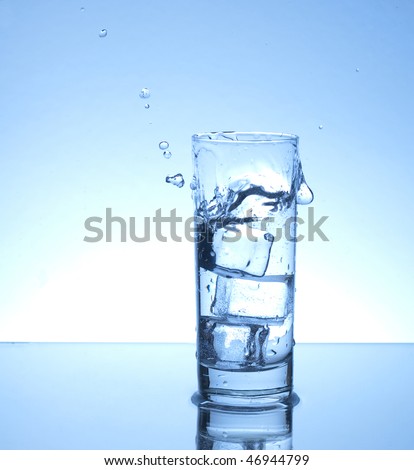 Water spilling over from a glass