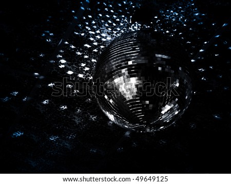 Mirror ball reflections on the ceiling of a night club