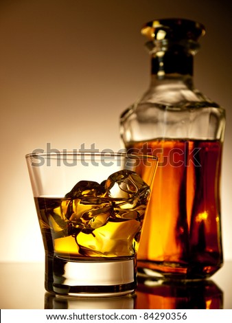 Old fashion whiskey on the rocks