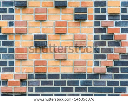 Wall with brick ornaments on the Marco Polo Terraces, HafenCity Hamburg