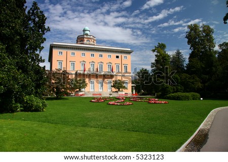 Villa Ciani in Lugano, now convetion center, in a typical italian style garden