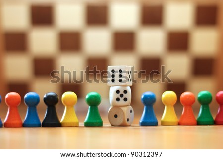 Board Game Pieces and Dices