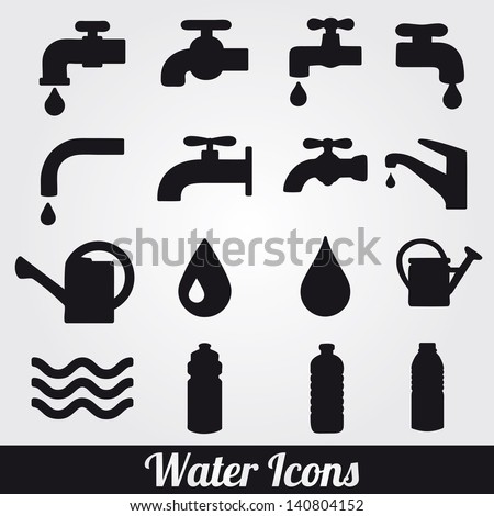 Water related icons set Water related icons set