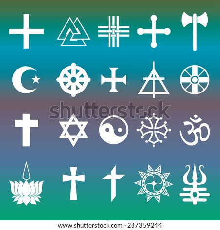 various religious symbols vector