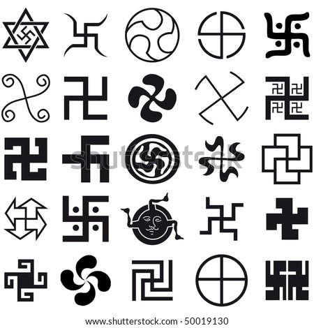 Swastica. vector. various religious symbols