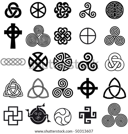 stock vector Set of Celtic symbols icons vector Tattoo design set