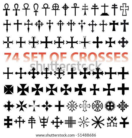 stock vector Set Crosses vector various religious symbols