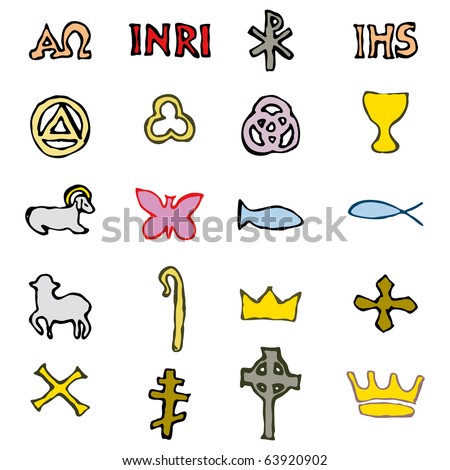 vector. various religious traditional Christian symbols