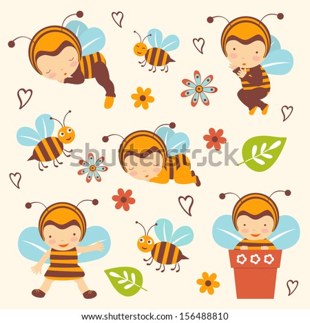 Cute bee babies collection Cute bee babies collection