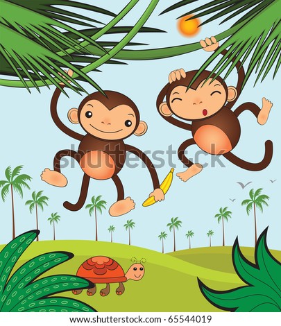 funny monkeys. stock vector : Funny monkeys