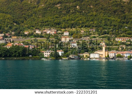 Villa\'s and nice houses of the rich and famous in the small town Laglio along the shore of Lake Como, Italy, Europe