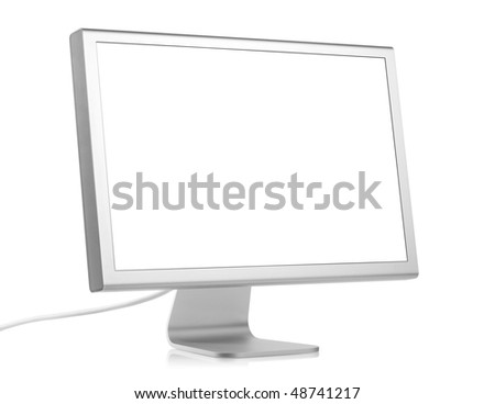 blank screen white. Monitor with lank screen.