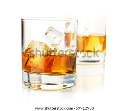 scotch glasses. Two whiskey glasses.
