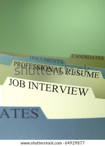 Group of folders file for job applications