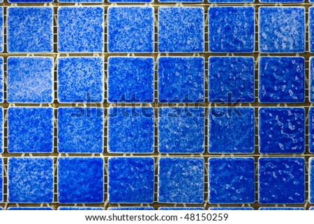 Closeup of Blue Mosaic tiles