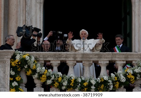 ROME - MARCH 9 : Pope Joseph Ratzinger visit council hall of Rome in March 09, 2009 in Rome, Italy.