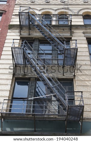 Exterior fire escape of a building, Seattle, Washington State, USA