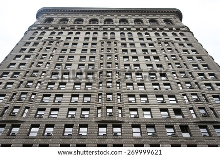 Low angle view of the Flatiron Building, Manhattan, New York City, New York State, USA