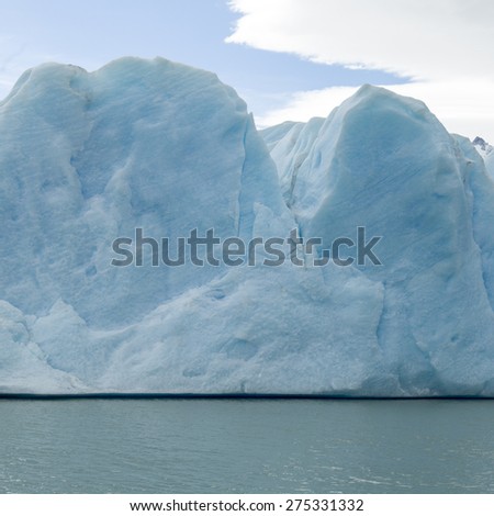View of icebergs in lake, Grey Glacier, Grey Lake, Torres del Paine National Park, Patagonia, Chile