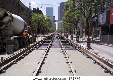 Railway tracks on the street,  Toronto,  Ontario,  Canada
