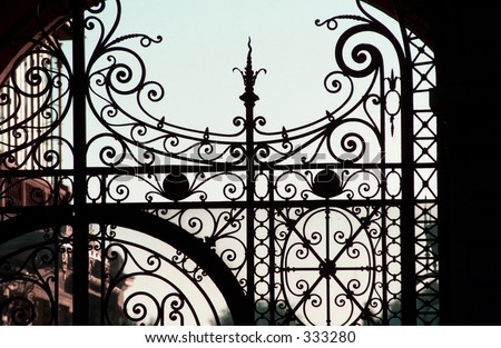 Close-up of a wrought iron gate, Paris, France,
