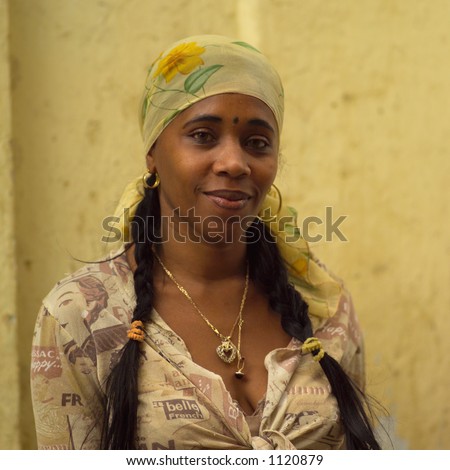 Portrait of a woman smiling, Havana, Cuba