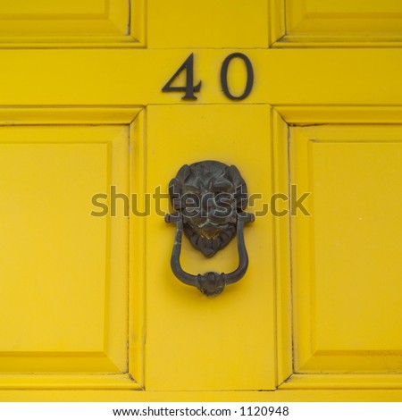 Dublin, Ireland - door knocker on yellow door