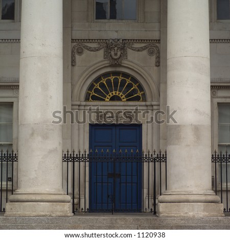 Dublin, Ireland - Custom House blue door entrance