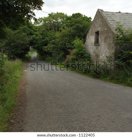 Ireland - countryside road with house