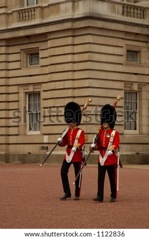 Changing of the Guard at Buckingham Palace, London England