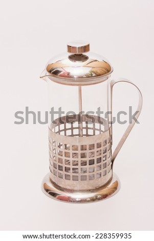 French Press Coffee or Tea Maker isolated on white background