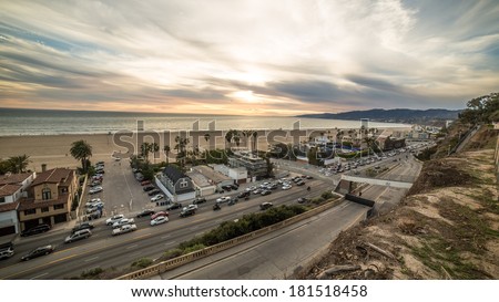 SANTA MONICA - MARCH 9: the beach on March 9, 2014 in Santa Monica. Santa Monica is a beachfront city in western Los Angeles County, California, United States.
