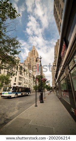 NEW YORK - JUNE 22: 8th Street in Greenwich Village on June 22, 2014 in New York. Greenwich Village, also known as \