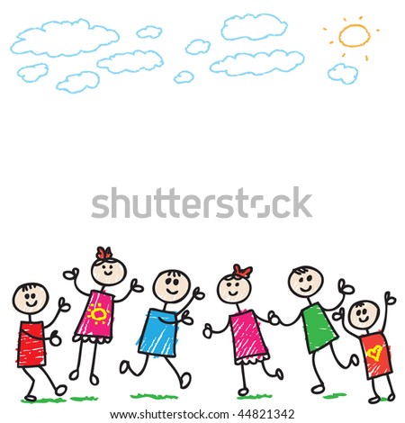 cartoon images of children playing. stock vector : cartoon doodle children playing
