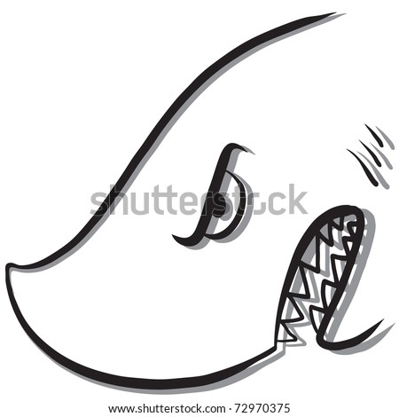 Free Vector Line Drawings on Simple Line Art Of A Shark S Face Stock Vector 72970375   Shutterstock