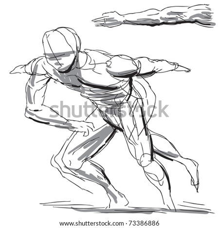 Sketchy Illustration Of A Human Figure - 73386886 : Shutterstock