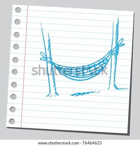 Drawing Of A Hammock Stock Vector Illustration 76464625 : Shutterstock