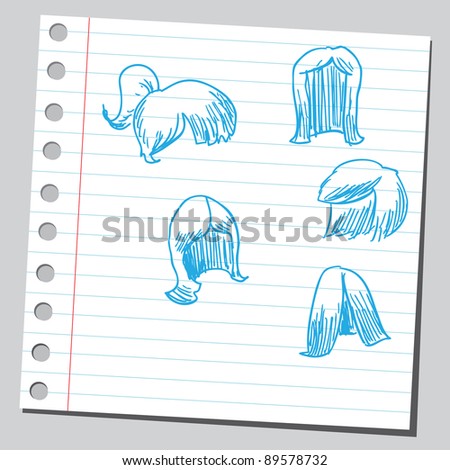 Drawing Of Wigs