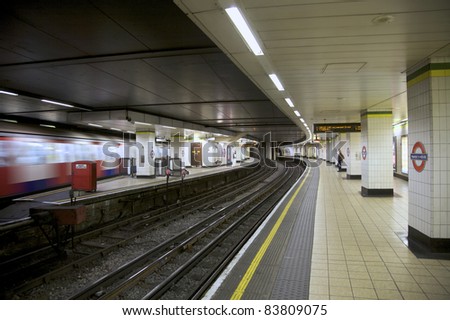 LONDON- OCTOBER 25: An interior view of the Underground Tube System in London, England on October 25, 2009. London\'s system is the oldest underground railway in the world, dating back to 1863.