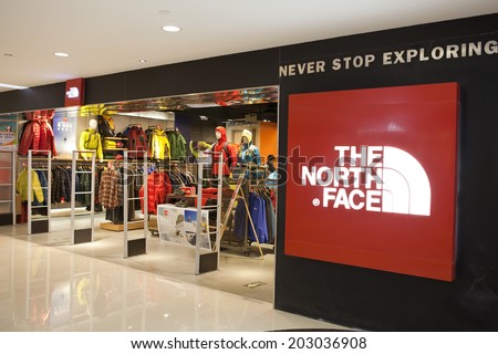 BEIJING, CHINA-JANUARY 2, 2014: The North Face store; The North Face, Inc. is an American outdoor product company, their products could be found in over 3,500 locations across the globe.