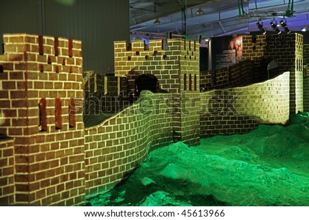 BEIJING  -  JANUARY 30: Great Wall made of chocolate is on display at the World Chocolate Dream Park on January 30, 2010 in Beijing, China.